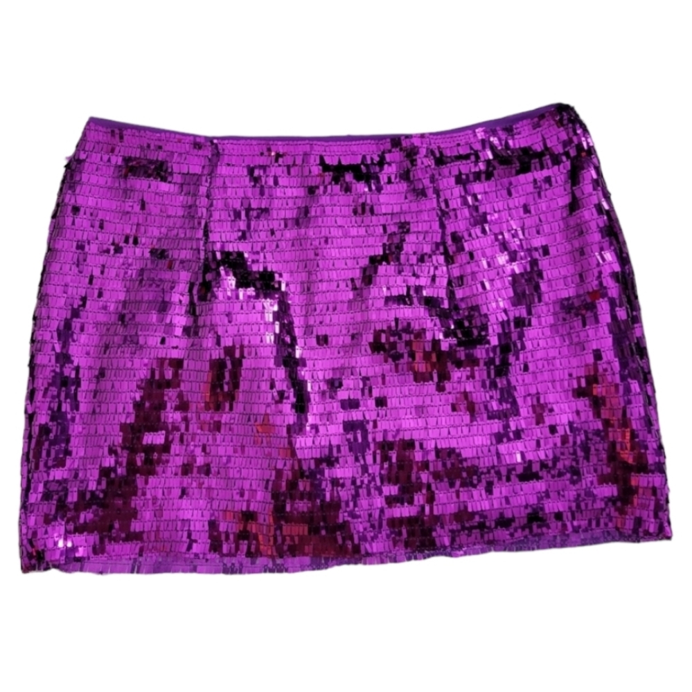 Sequin Mini Skirt in Purple - size medium
